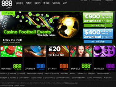 888 casino home page